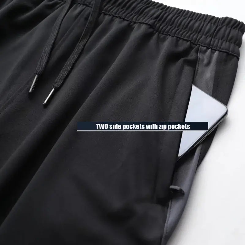 Men Sport Pants With Zipper Pockets