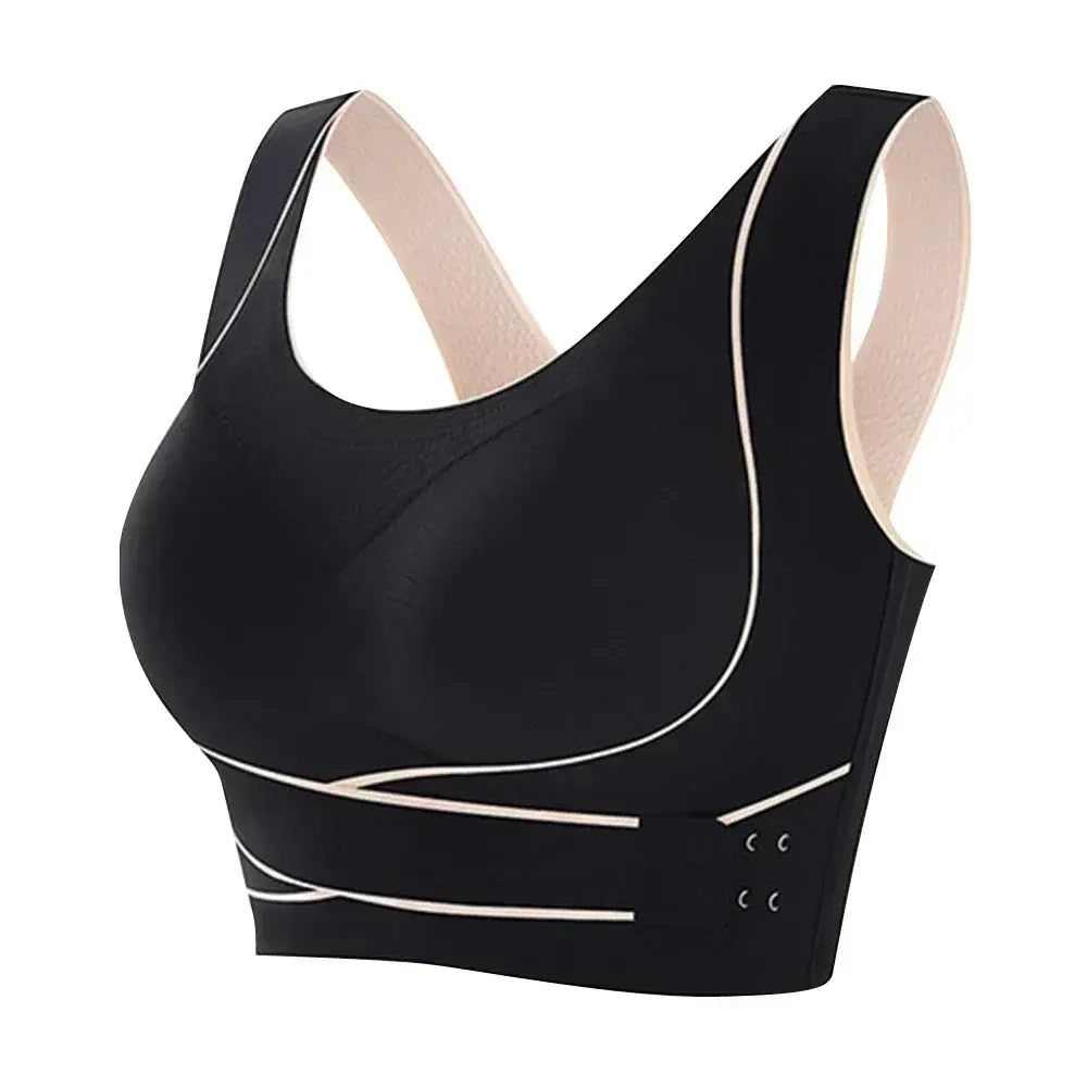 Sports Bra Front Adjustable Buckle Wireless Padded Comfy Gym Yoga