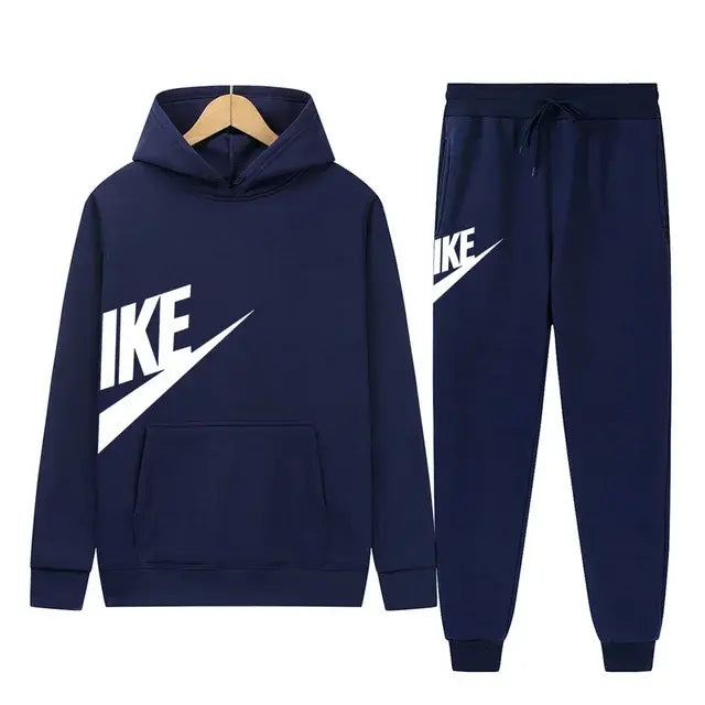 Classic brand sportswear men's set, long sleeved pullover and jogging pants, 2-piece set, fitness running suit, sportswear, Mal