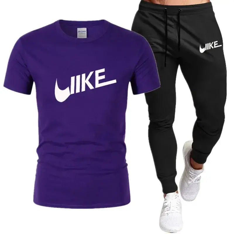 Men's Shirt Tracksuit Two Pieces sportwear Sets