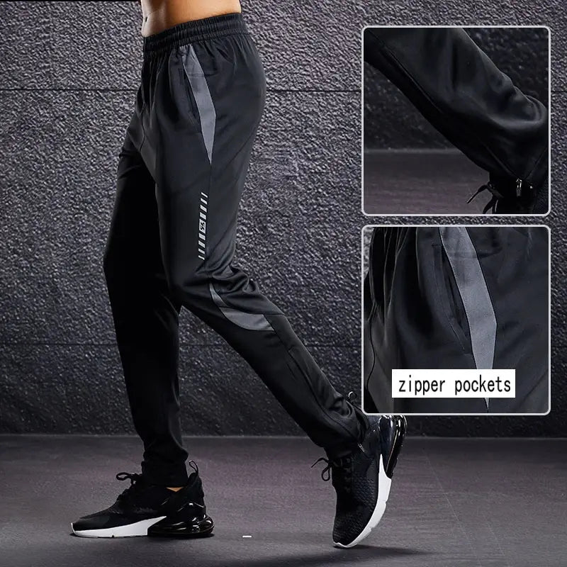 Men Sport Pants With Zipper Pockets