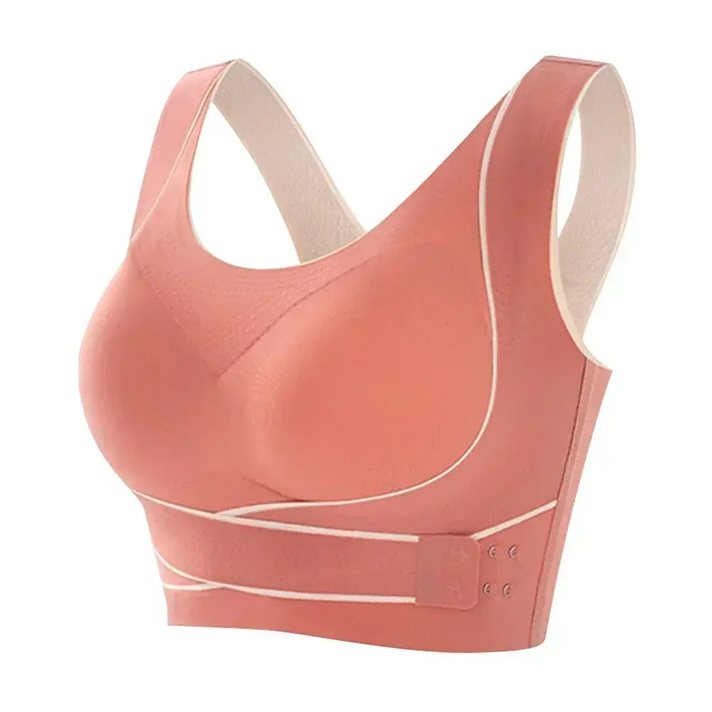 Sports Bra Front Adjustable Buckle Wireless Padded Comfy Gym Yoga