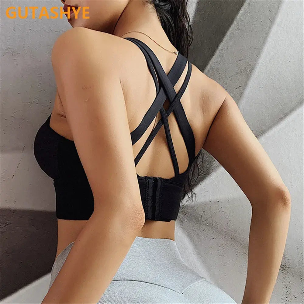 Gym Push Up Bra Women Sports Bra Back Closure