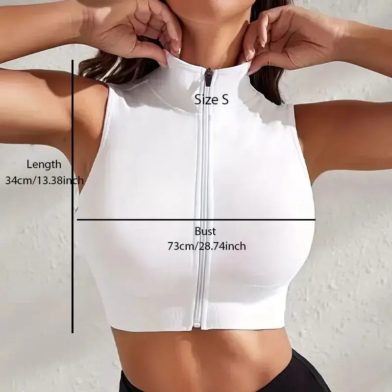 Breathable Sexy Yoga Zipper Exercise Fitness Vest Top